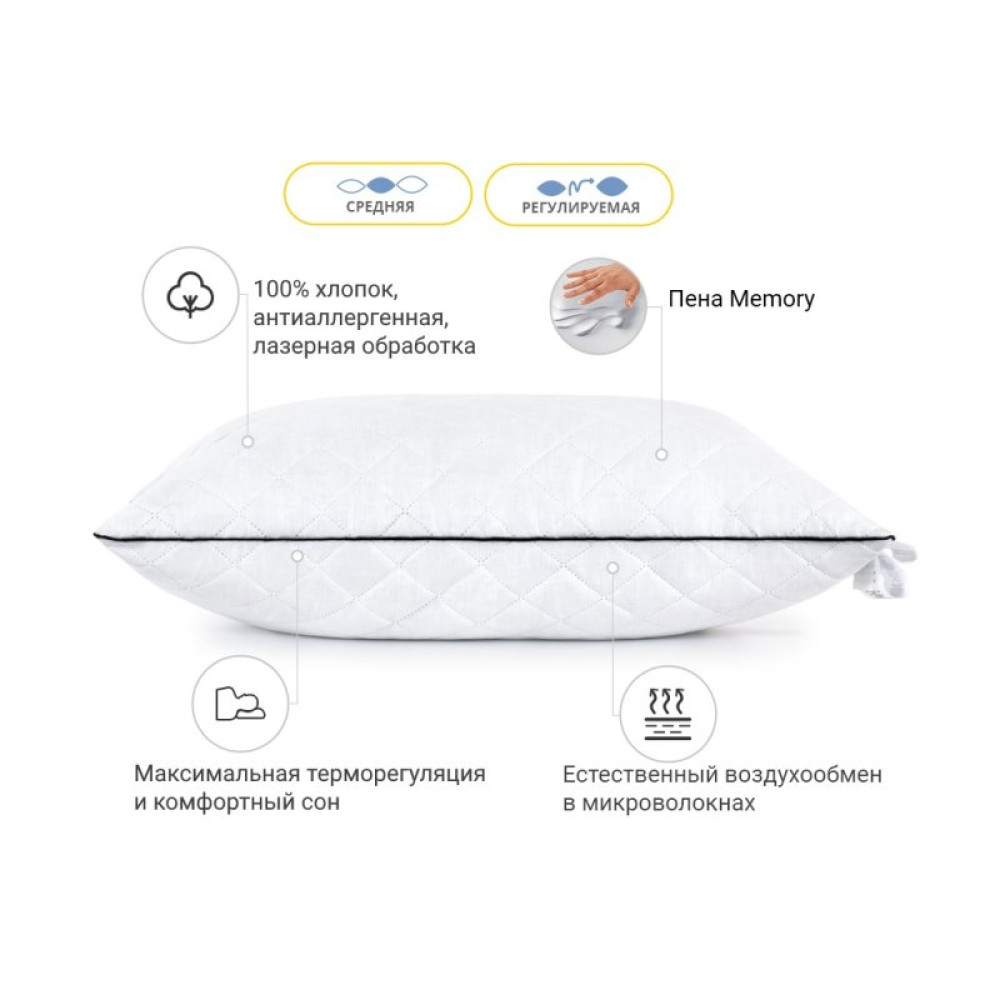 Подушка MirSon 1487 Royal Pearl memory effekt Средняя 40х60 см (2200001539648)