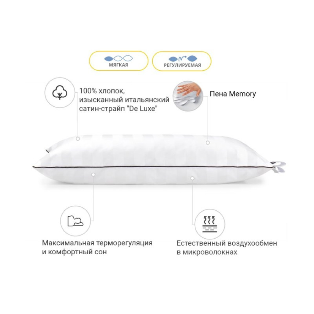 Подушка MirSon 1489 Royal Pearl Hand Made memory effekt Мягкая 40х40 см (2200003263473)