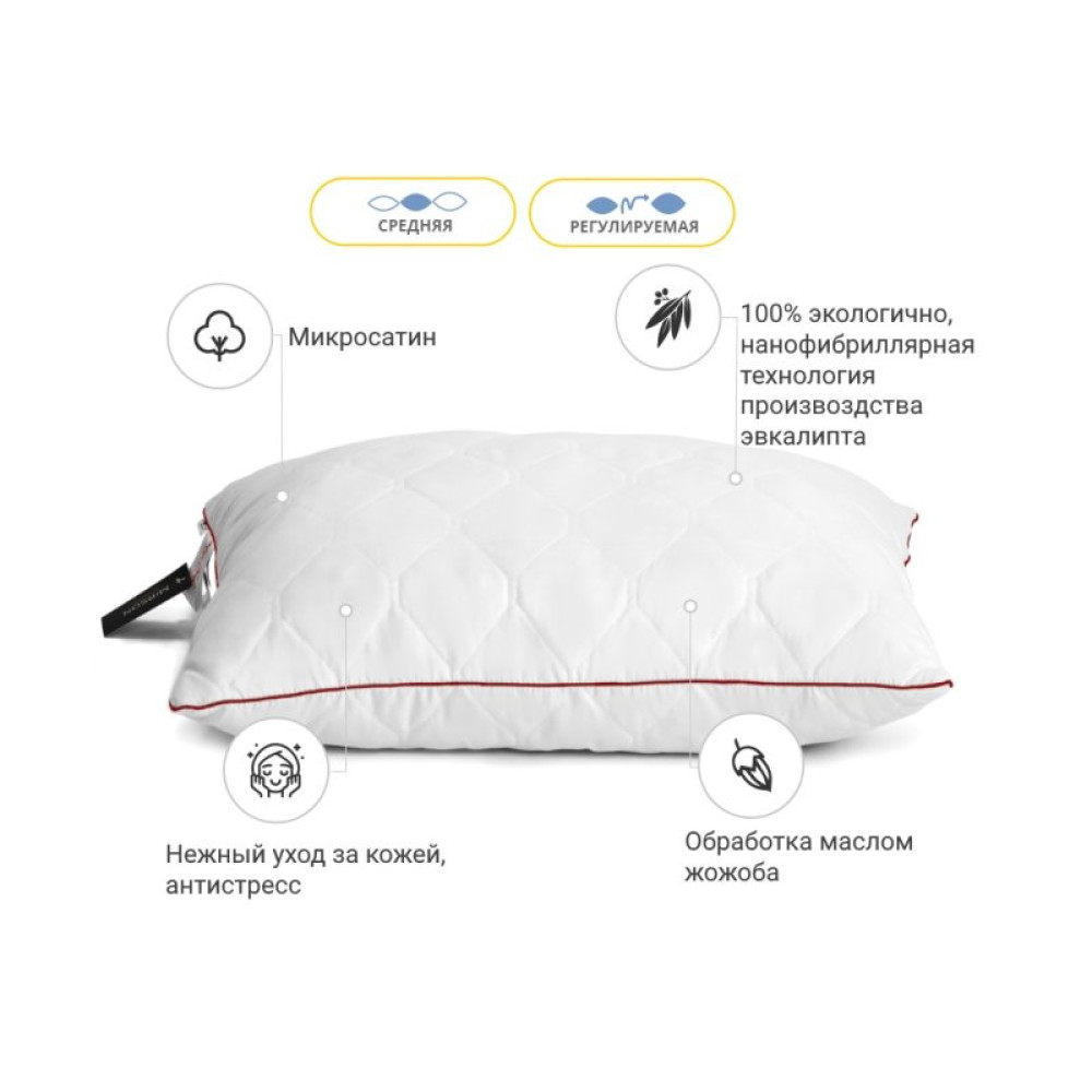 Подушка MirSon Eco Jojoba №617 с эвкалиптом Средняя 60х60 см (2200000852250) Подушка MirSon Eco Jojoba №617 с эвкалиптом Средняя 60х60 см (2200000852250)