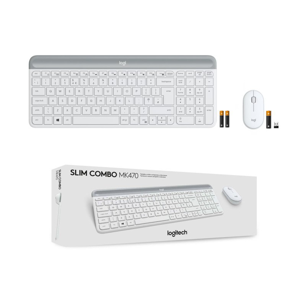 Комплект Logitech MK470 Slim Wireless UA Off-White (920-009205)