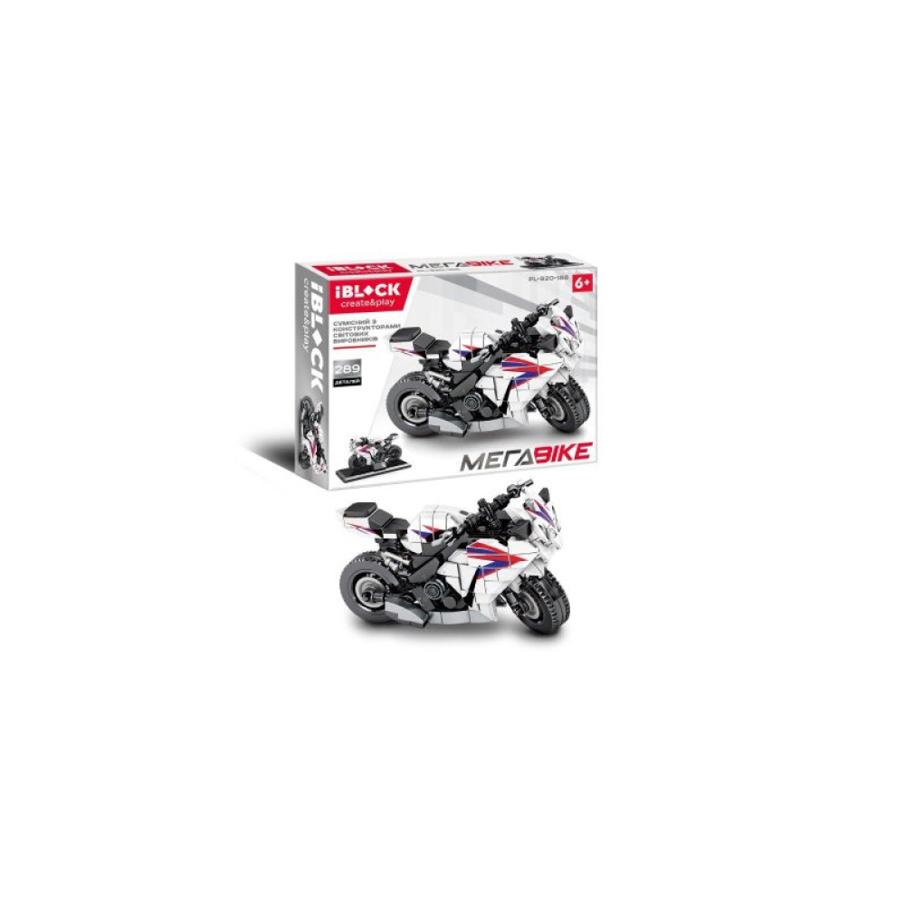 Конструктор iBlock Мега Bike Спортивний мотоцикл білий (PL-920-188)