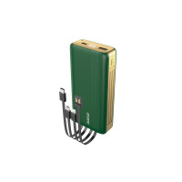 Батарея універсальна Dudao K4Pro 20000mAh, with built-in cables, LED display, green (6973687242145)