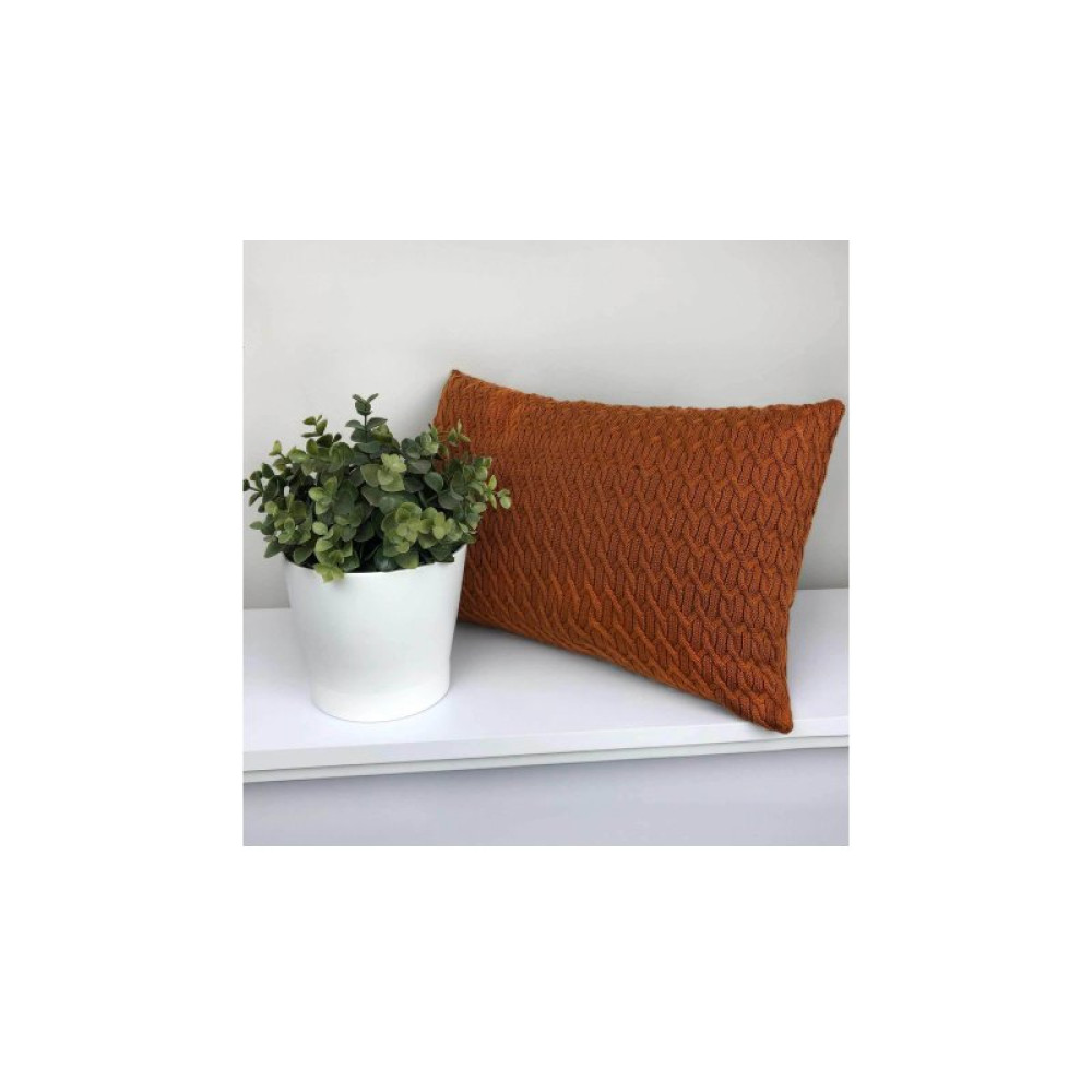 Подушка Прованс Декоративная вязаная Цепи кирпичные 30х45 (4823093436855) Подушка Прованс Декоративная вязаная Цепи кирпичные 30х45 (4823093436855)