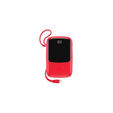 Батарея универсальная Baseus QPow 10000mAh 15W, USB-C, USB-A, out.:3A, with cable to Lightning, red (PPQD-B09)