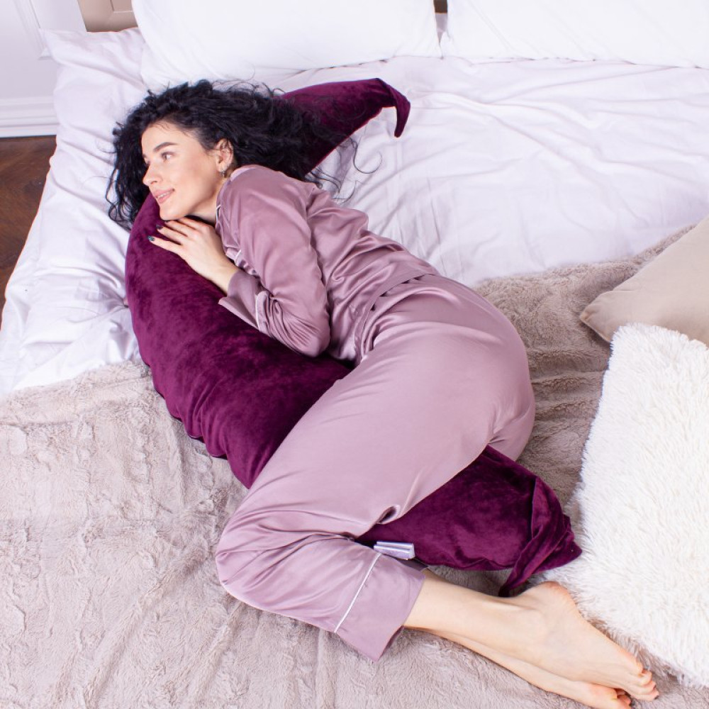 Подушка MirSon для беременных и кормления №8301 Velvet Line 28-0002 Excalibur Велюр 30х170х20 см (2200006200260)