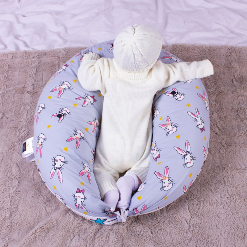 Подушка MirSon для беременных и кормления №8310 Print Line 17-0527 Bunnies Бязь 30х170х20 см (2200006200352)