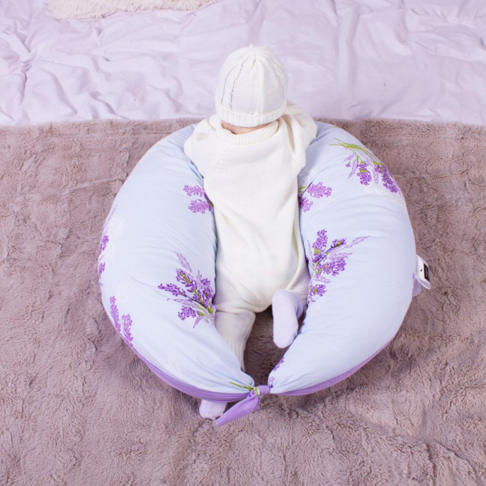 Подушка MirSon для беременных и кормления №8313 Print Line 17-0130 Lavender sea Бязь 30х170х20 см (2200006200383)