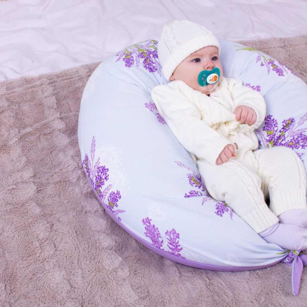 Подушка MirSon для беременных и кормления №8313 Print Line 17-0130 Lavender sea Бязь 30х170х20 см (2200006200383)