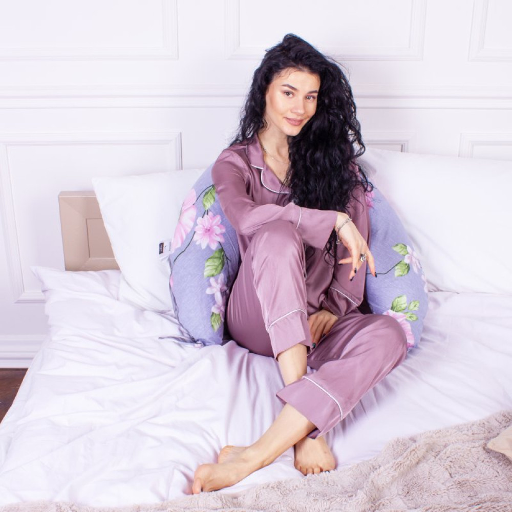 Подушка MirSon для беременных и кормления №8316 Print Line 19-6757 Regina Бязь 30х170х20 см (2200006200413)