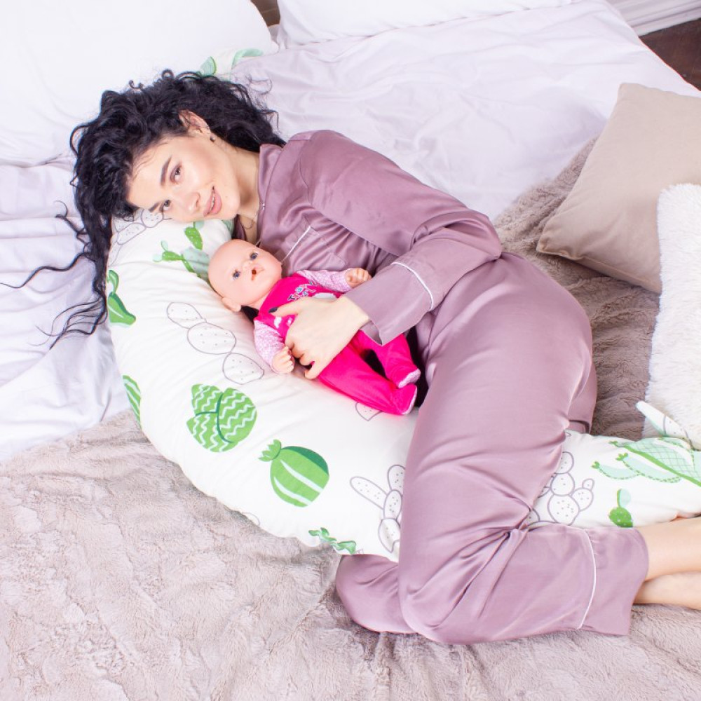 Подушка MirSon для беременных и кормления №8317 Print Line 19-2508 Sabbia Бязь 30х170х20 см (2200006200420)