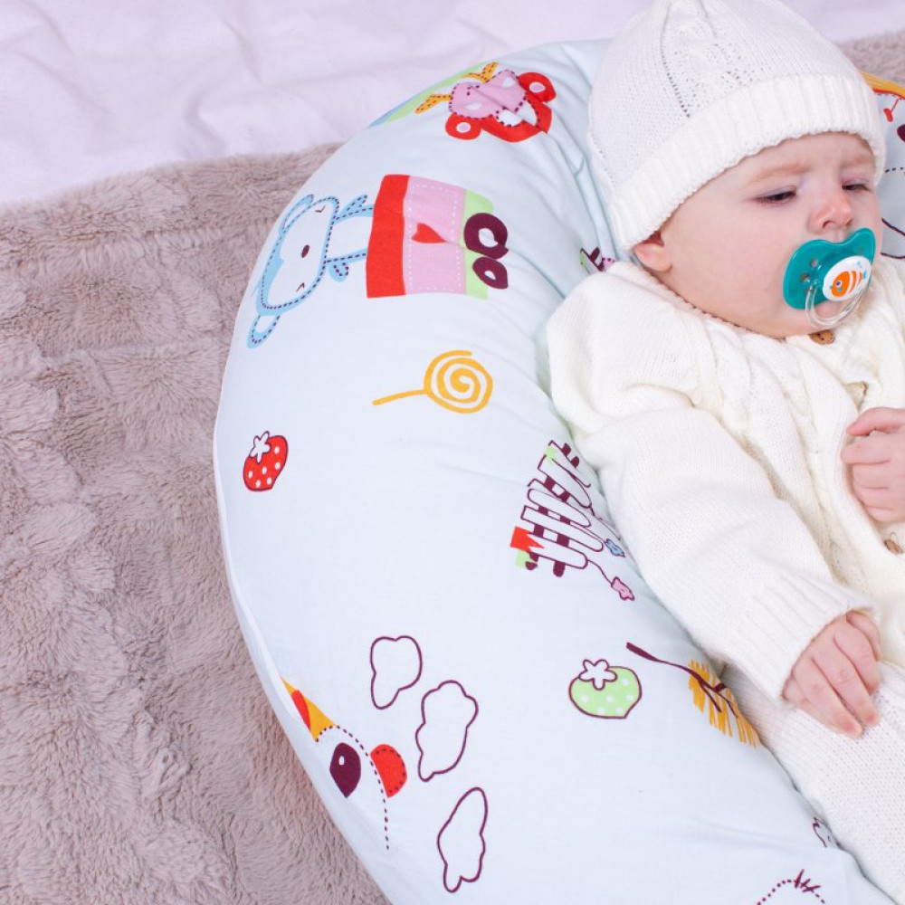 Подушка MirSon для беременных и кормления №8322 Print Line 17-0513 Toys Бязь 30х170х20 см (2200006200475)