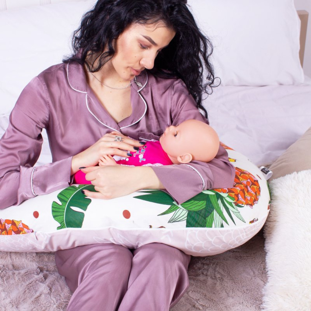 Подушка MirSon для беременных и кормления №8328 Print Line 17-0263 Ananas Бязь 30х170х20 см (2200006200536)