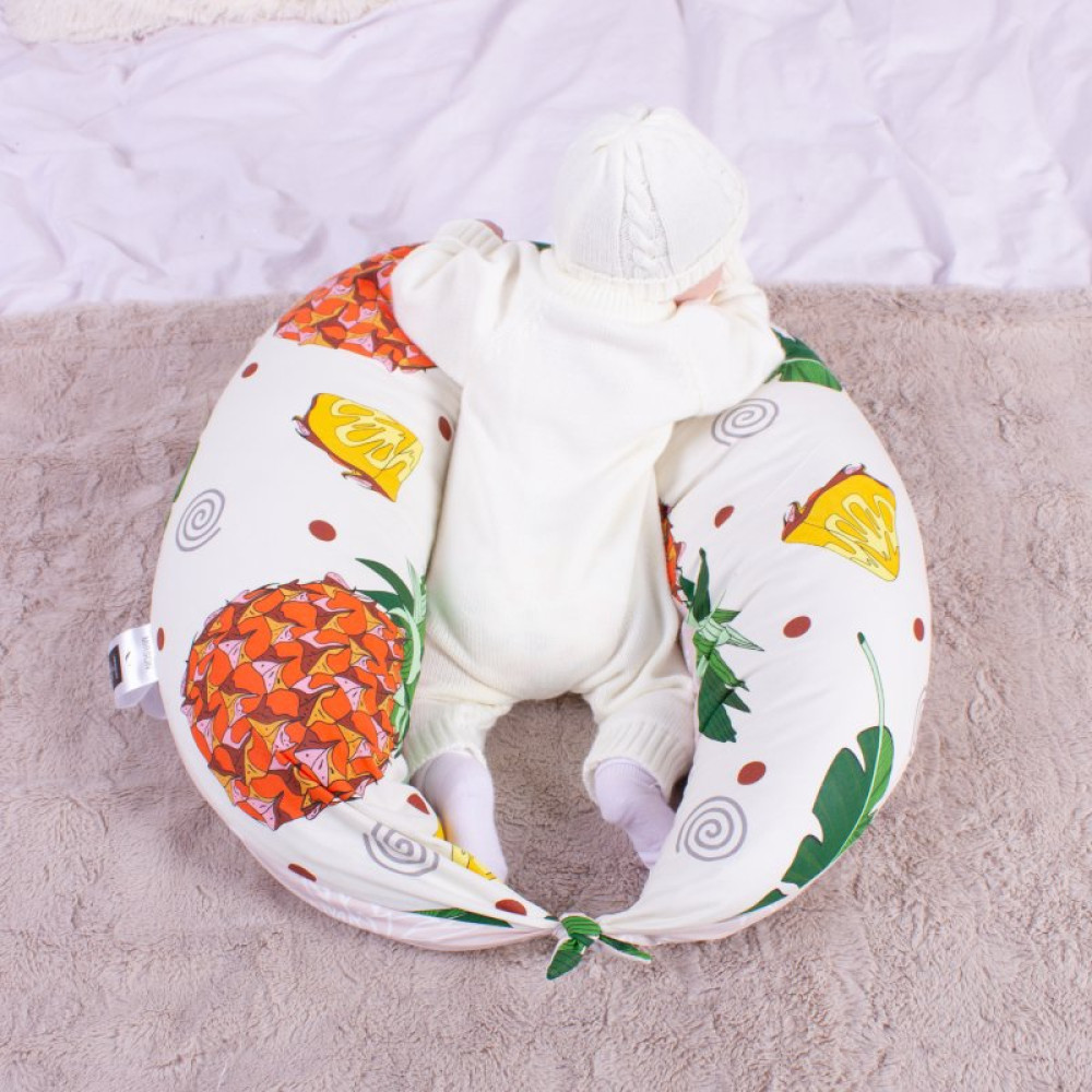 Подушка MirSon для беременных и кормления №8328 Print Line 17-0263 Ananas Бязь 30х170х20 см (2200006200536)