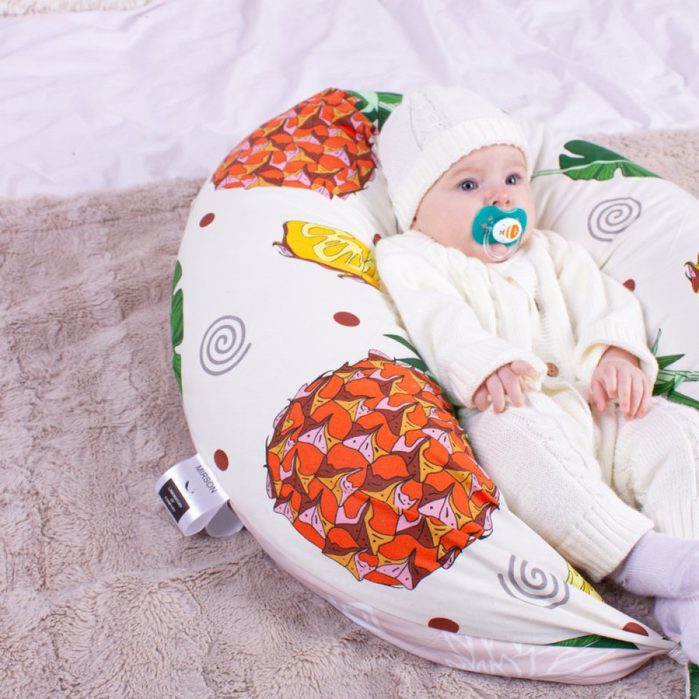 Подушка MirSon для беременных и кормления №8328 Print Line 17-0263 Ananas Бязь 30х170х20 см (2200006200536)