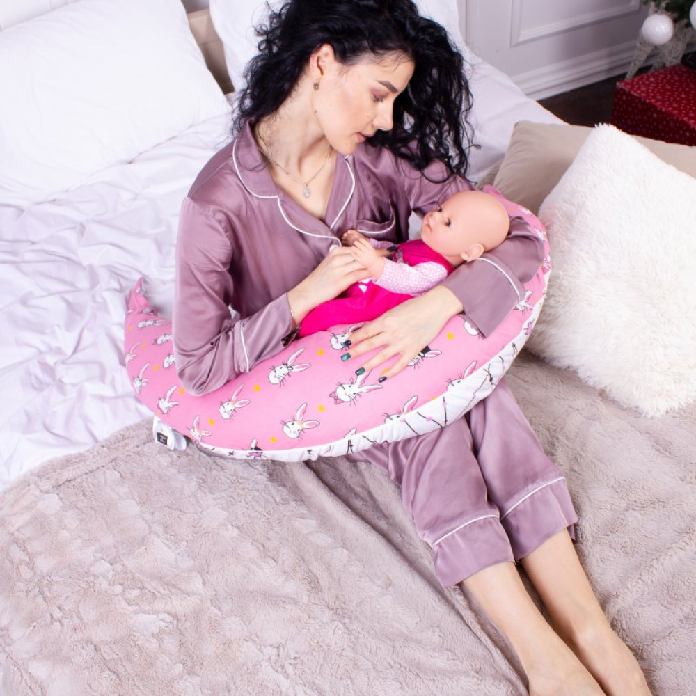 Подушка MirSon для беременных и кормления №8329 Print Line 17-0528 Bunnies pink Бязь 30х170х20 см (2200006200543) Подушка MirSon для беременных и кормления №8329 Print Line 17-0528 Bunnies pink Бязь 30х170х20 см (2200006200543)