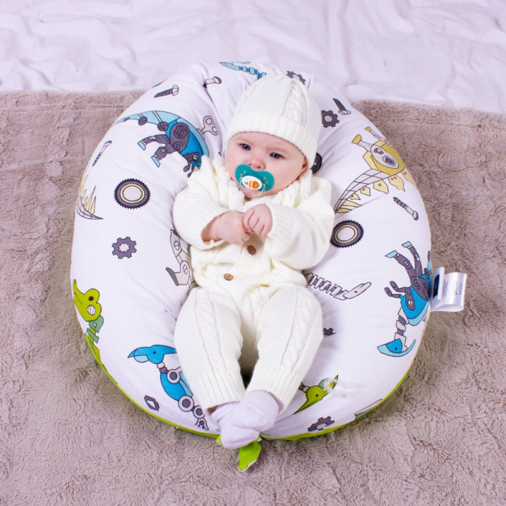 Подушка MirSon для беременных и кормления №8331 Print Line 17-0576 Dinosaur robot Бязь 30х170х20 см (2200006200567)