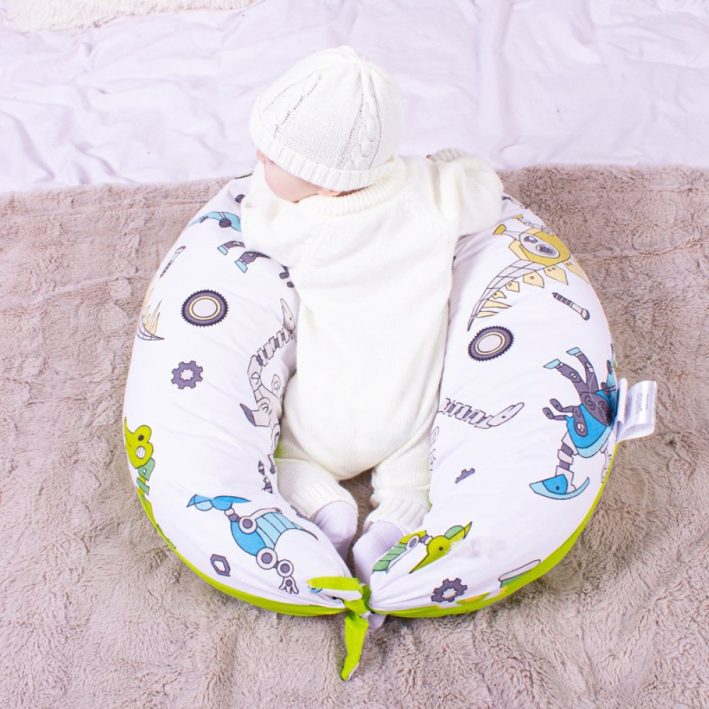 Подушка MirSon для беременных и кормления №8331 Print Line 17-0576 Dinosaur robot Бязь 30х170х20 см (2200006200567)