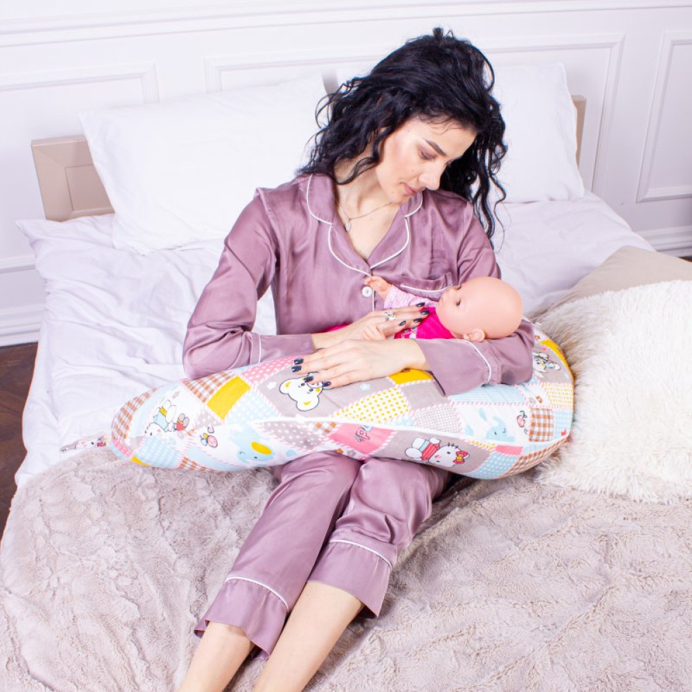 Подушка MirSon для беременных и кормления №8335 Print Line 17-0501 Hello kitty Бязь 30х170х20 см (2200006200604)