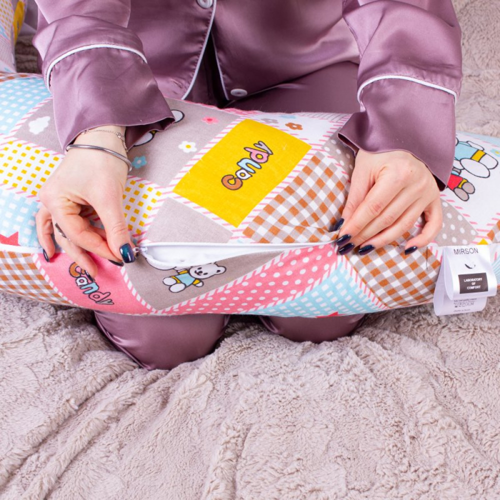 Подушка MirSon для беременных и кормления №8335 Print Line 17-0501 Hello kitty Бязь 30х170х20 см (2200006200604)