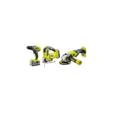 Набір інструментів Ryobi електичних ONE+ R18CK3C-252S+R18DD3,R18JS+R18AG+АКБ 5Ah+2Ah, ЗП, сумка (5133003598)