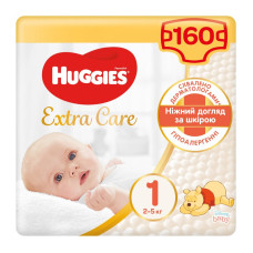 Подгузник Huggies Extra Care Newborn Размер 1 (2-5 кг), 160 шт. (4*40 шт) (5029054229583) Подгузник Huggies Extra Care Newborn Размер 1 (2-5 кг), 160 шт. (4*40 шт) (5029054229583)