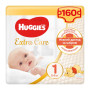 Підгузок Huggies Extra Care Newborn Розмір 1 (2-5 кг), 160 шт. (4*40 шт) (5029054229583)