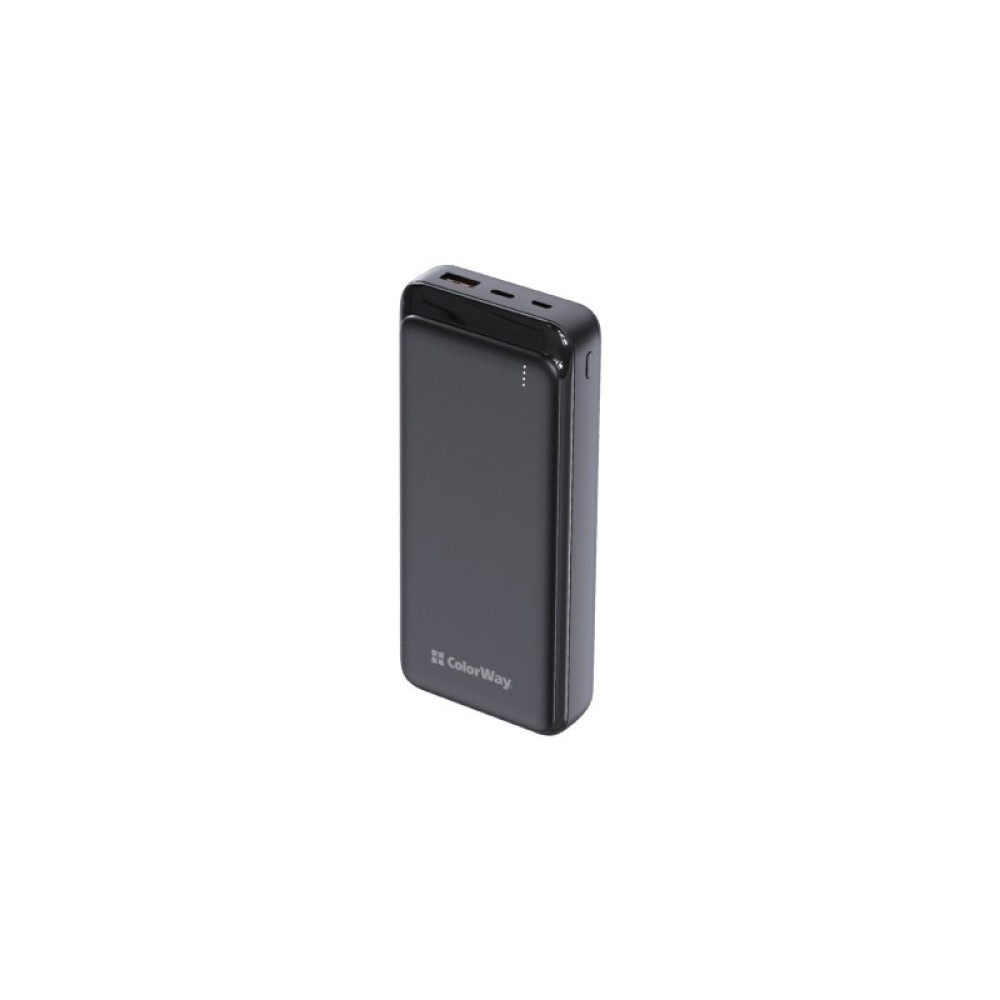 Батарея універсальна ColorWay 20 000 mAh Slim PD/20W, QC/3.0 USB-C/Micro-USB/USB-A Black (CW-PB200LPG3BK-PD)