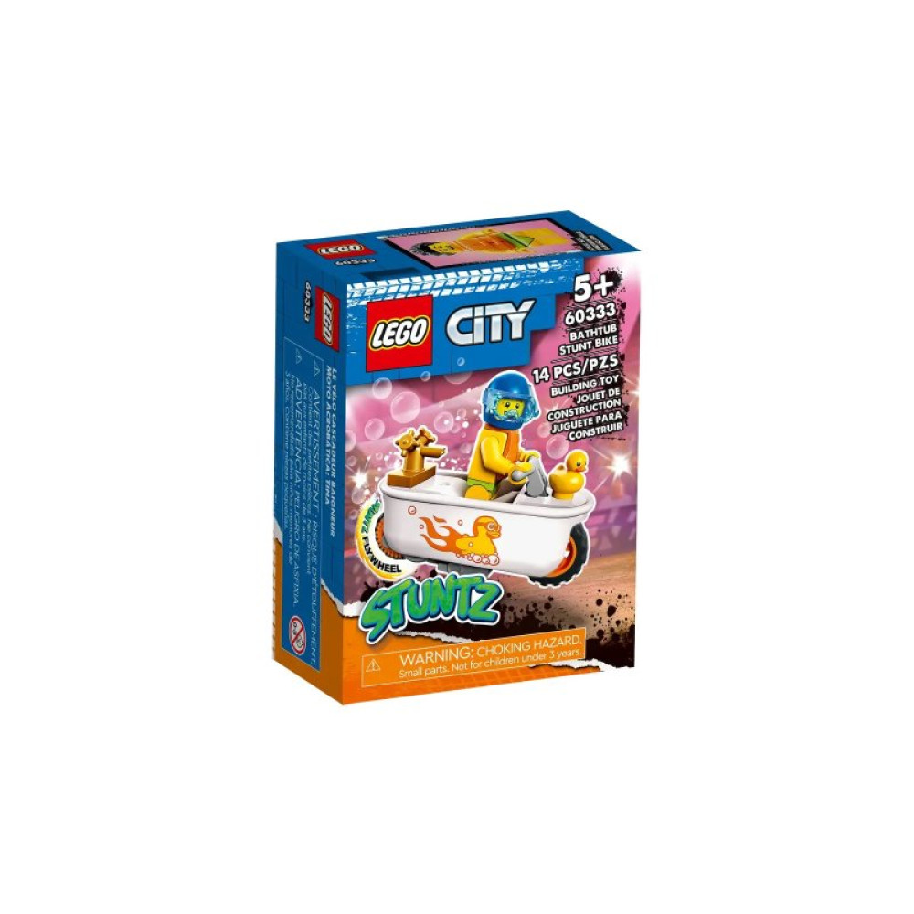 Конструктор LEGO City Каскадерский мотоцикл для игры в ванной 14 деталей (60333)