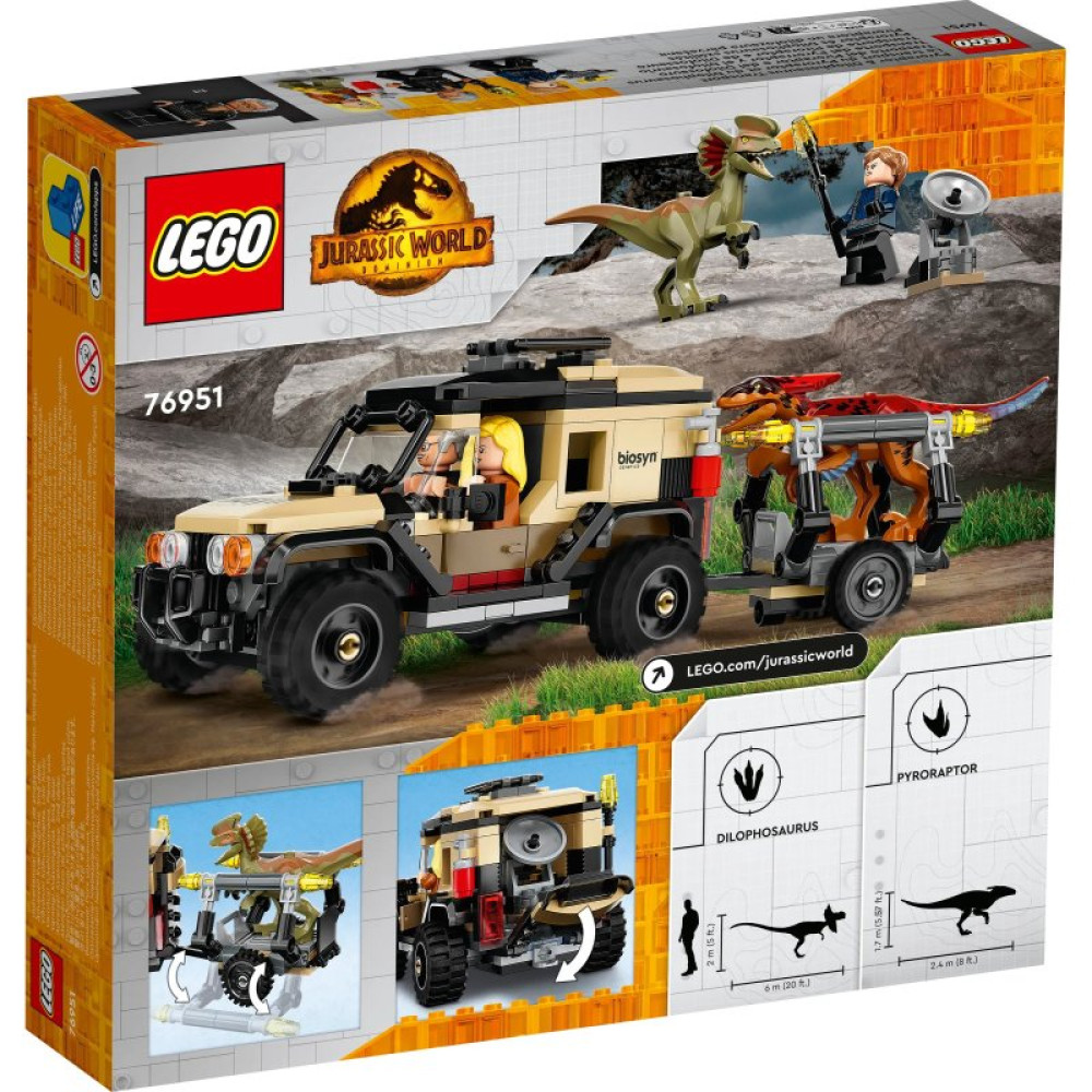 Конструктор LEGO Jurassic World Перевозка пирораптора и дилофозавра 254 детали (76951)