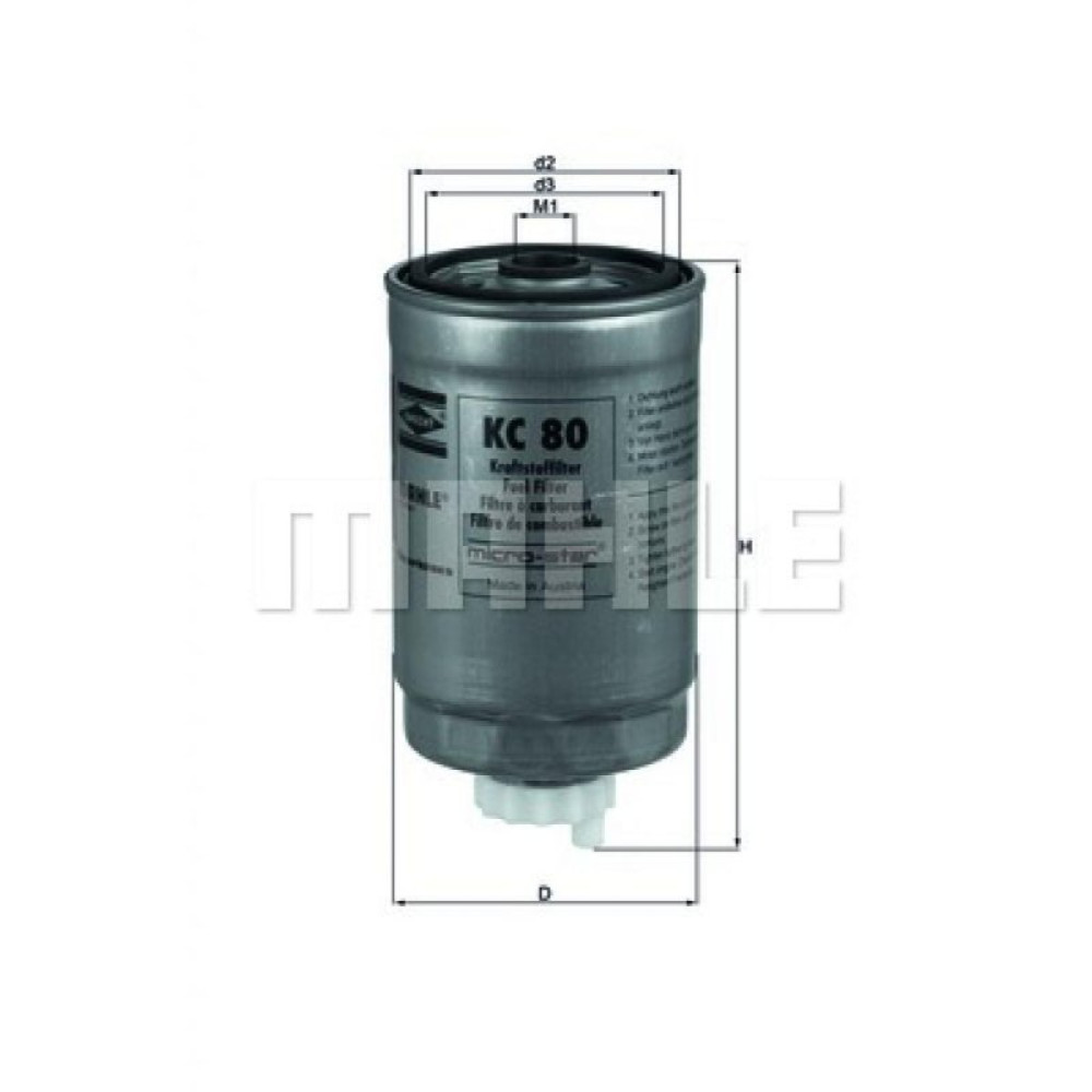 Фильтр топливный Mahle KC80