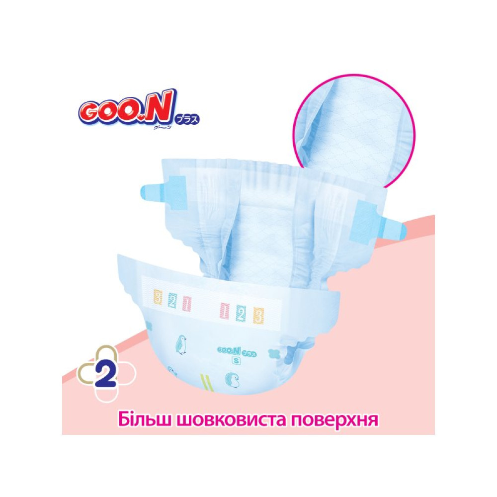 Підгузок GOO.N Plus для дітей 9-14 кг L унісекс, на ліпучках 54 шт (843336)