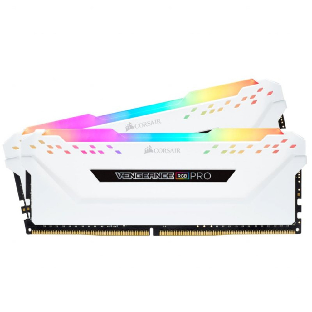 Модуль пам'яті для комп'ютера DDR4 16GB (2x8GB) 3600 MHz Vengeance RGB Pro White Corsair (CMW16GX4M2D3600C18W)