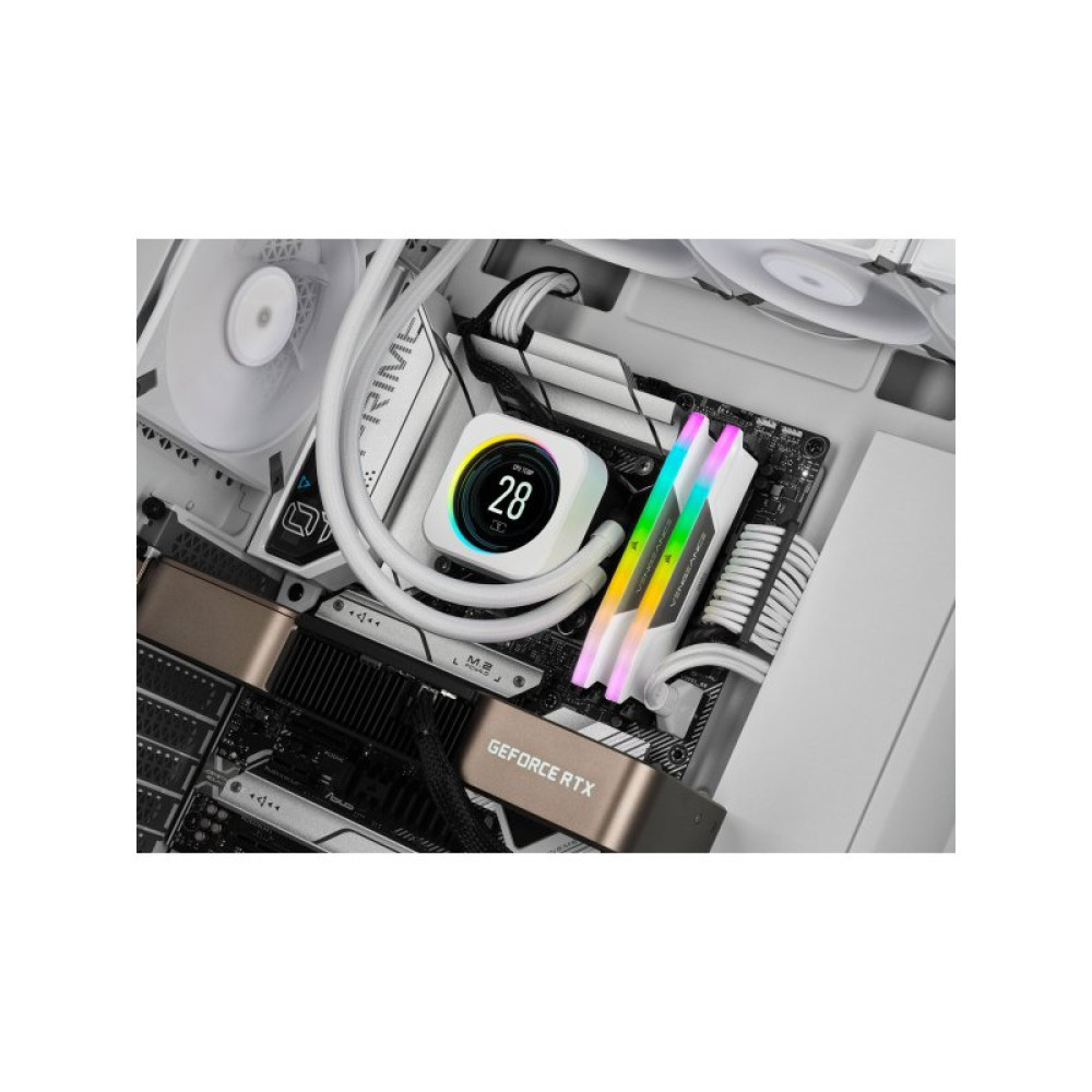Модуль памяти для компьютера DDR5 32GB (2x16GB) 6000 MHz Vengeance RGB White Corsair (CMH32GX5M2B6000C40W)