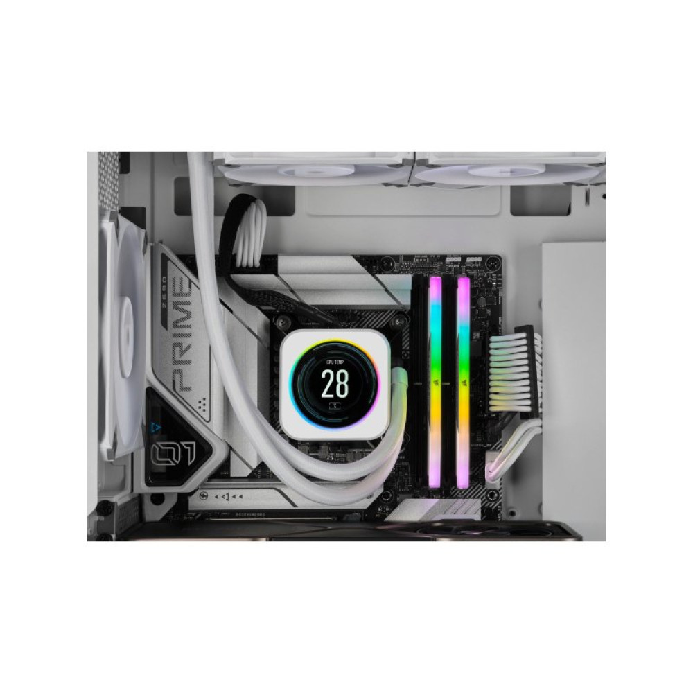 Модуль памяти для компьютера DDR5 32GB (2x16GB) 6000 MHz Vengeance RGB White Corsair (CMH32GX5M2B6000C40W)