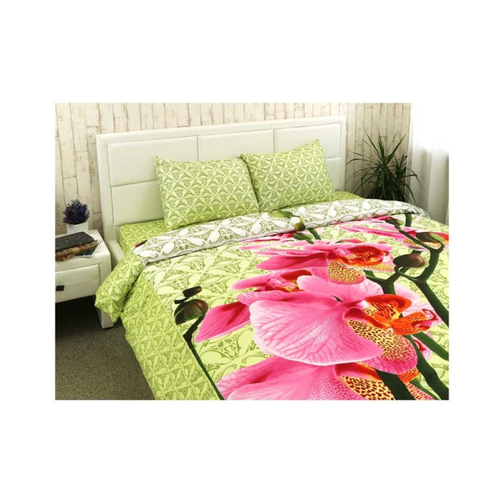 Постельное белье Руно 20-1316 green сатин набивной евро (845.137К_20-1316 green)