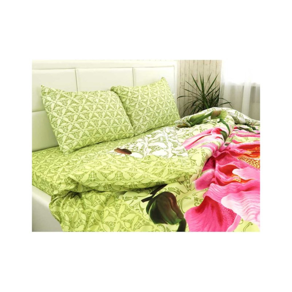 Постельное белье Руно 20-1316 green сатин набивной евро (845.137К_20-1316 green)