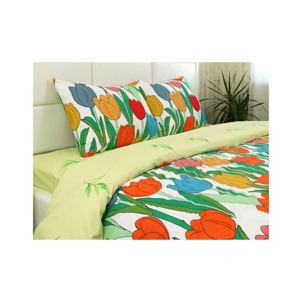Постільна білизна Руно Тюльпан сатин набивний полуторний (1.137А_Тюльпан)