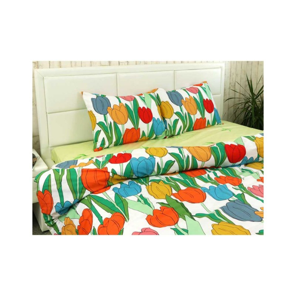 Постільна білизна Руно Тюльпан сатин набивний полуторний (1.137А_Тюльпан)