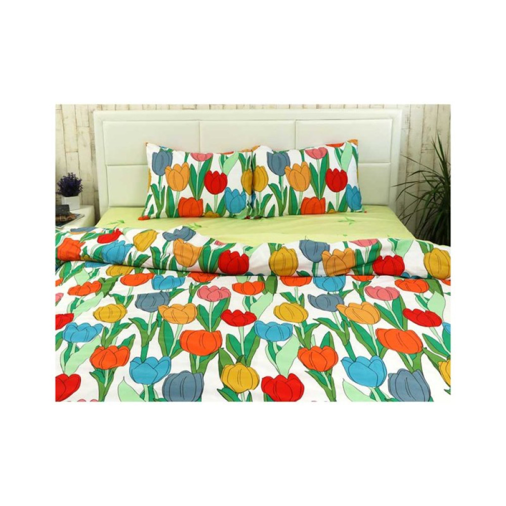 Постільна білизна Руно Тюльпан сатин набивний полуторний (1.137А_Тюльпан)