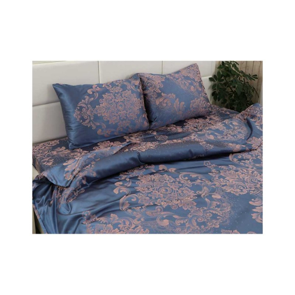 Постільна білизна Руно АЖ Блакитний сатин набивний полуторний (677.137АЖ_Блакитний)