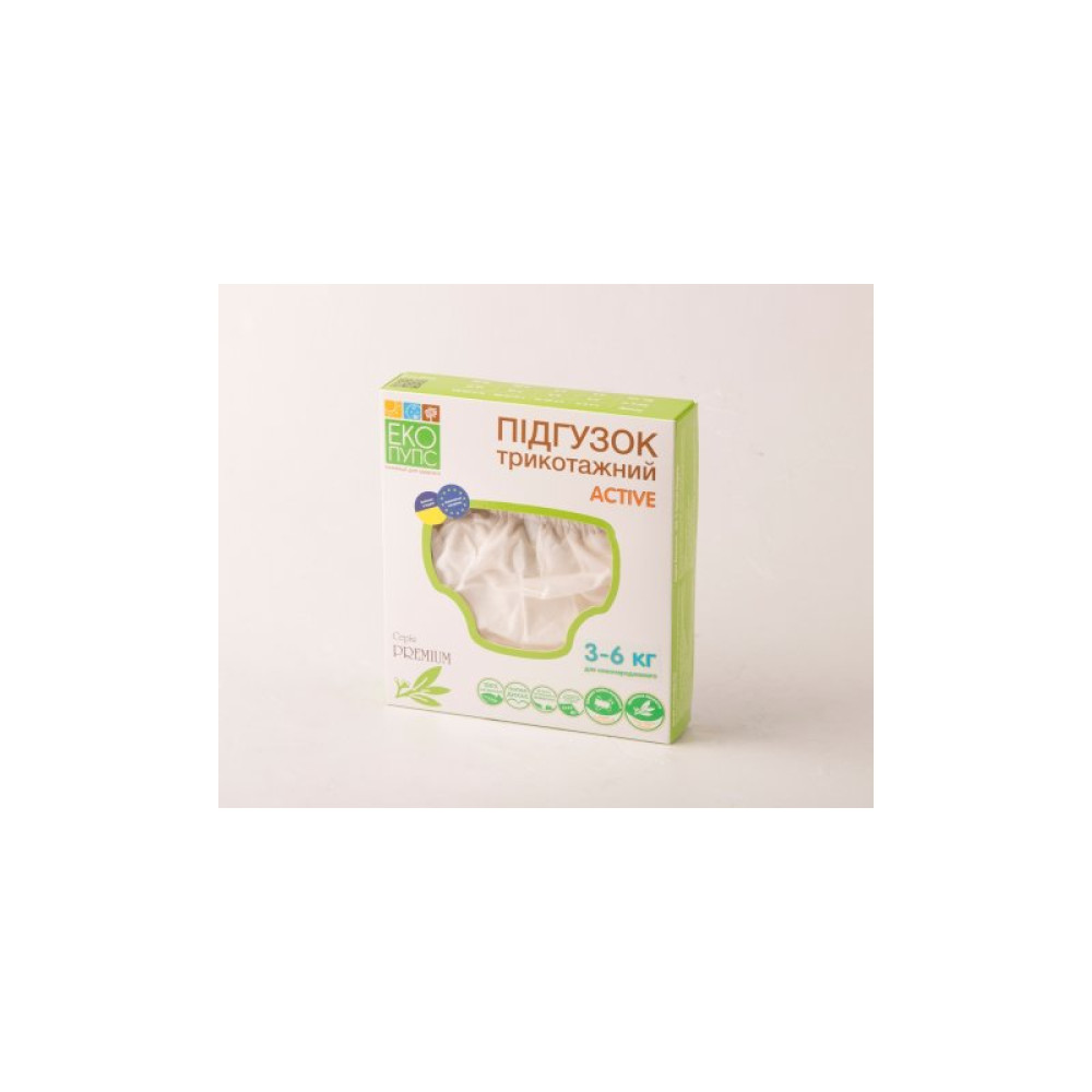Подгузник Еко Пупс Active Premium многоразовый 3-6 кг Abso Maxi молочный (ТП3ВК4-1м) Подгузник Еко Пупс Active Premium многоразовый 3-6 кг Abso Maxi молочный (ТП3ВК4-1м)