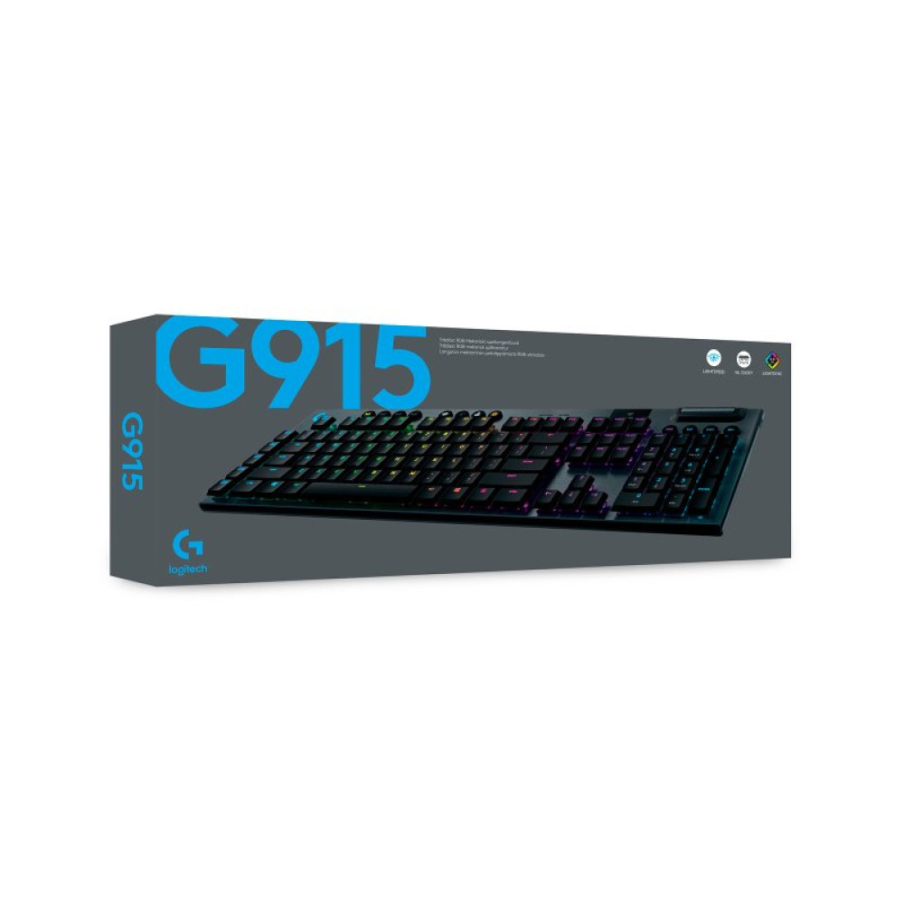 Клавиатура Logitech G915 Lightspeed RGB Wireless GL Clicky USB Black (920-009111)