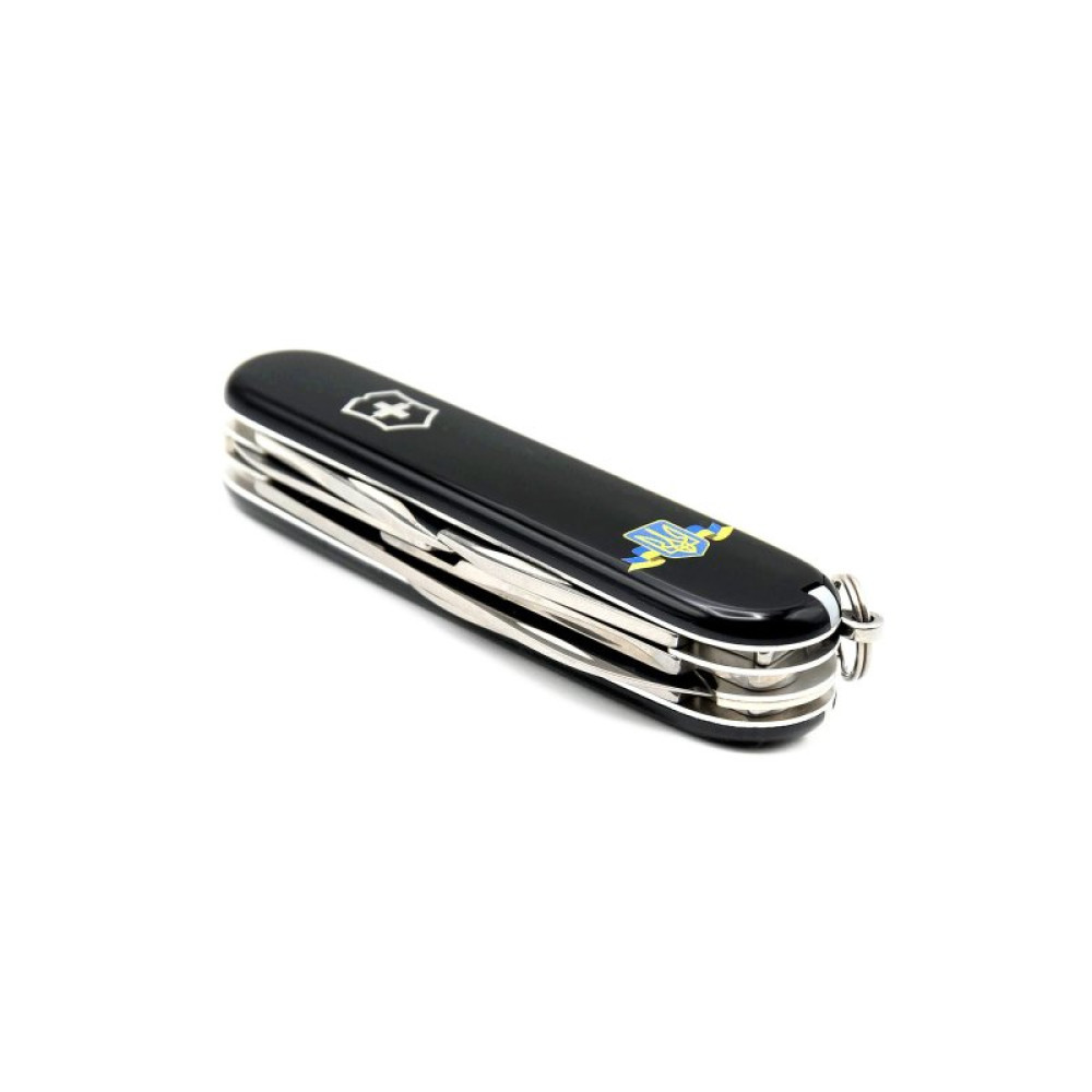 Ніж Victorinox Climber Ukraine Black "Герб України Зі Стрічкою" (1.3703.3_T1010u)