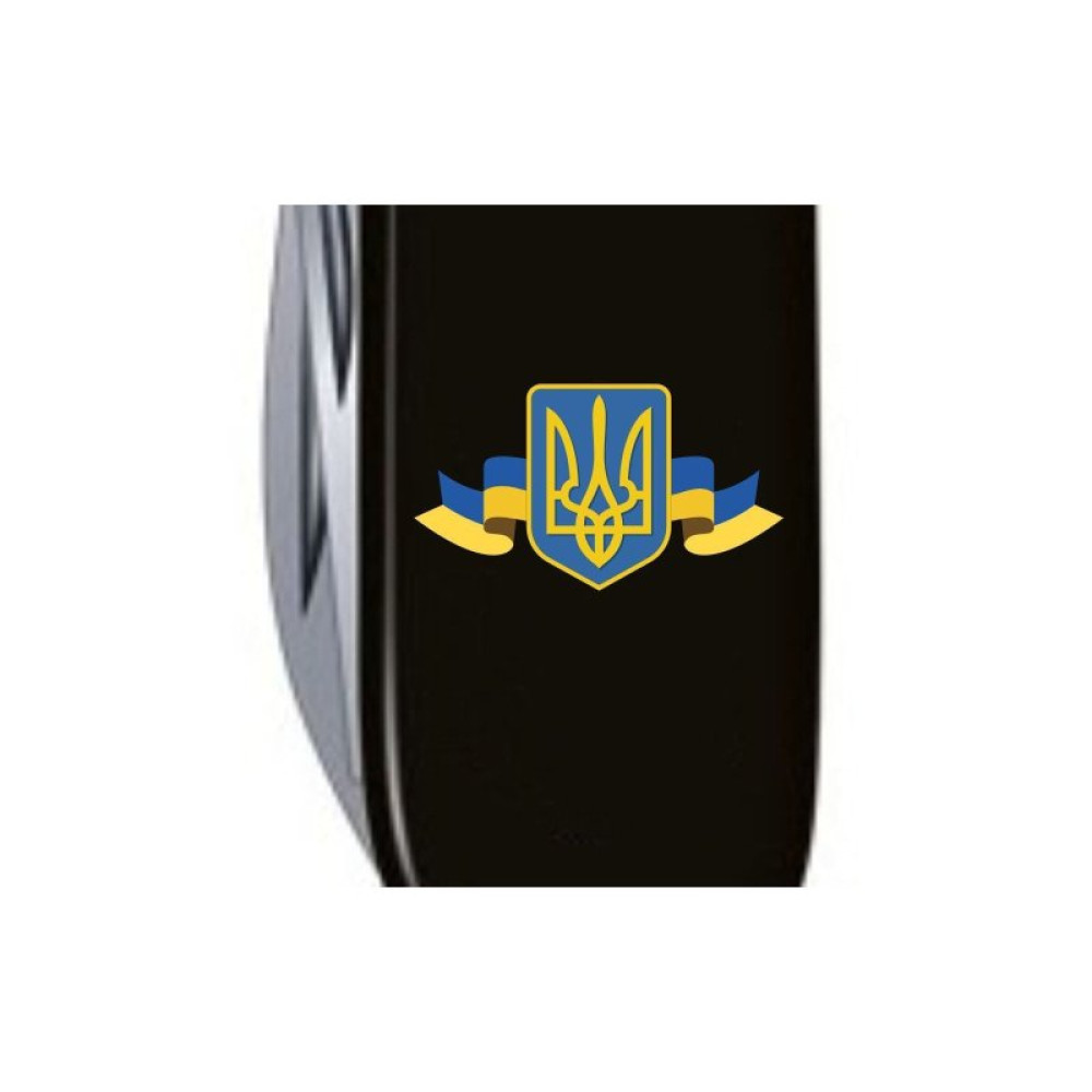 Ніж Victorinox Climber Ukraine Black "Герб України Зі Стрічкою" (1.3703.3_T1010u)