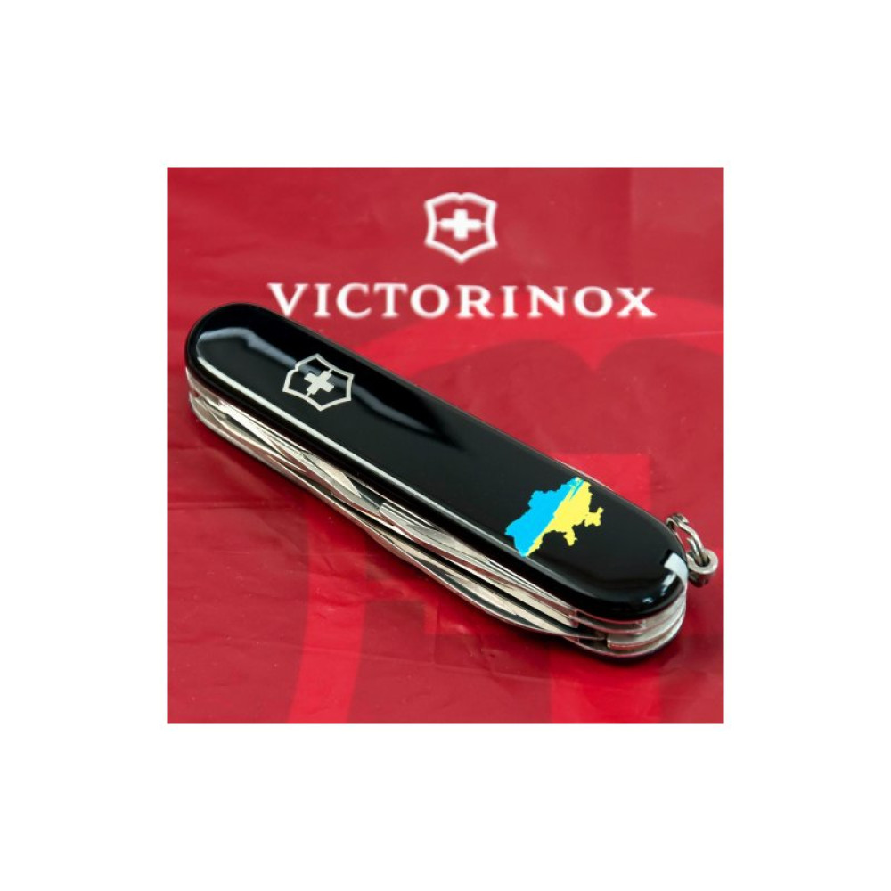 Нож Victorinox Climber Ukraine Black "Карта України Жовто-Блакитна" (1.3703.3_T1166u)
