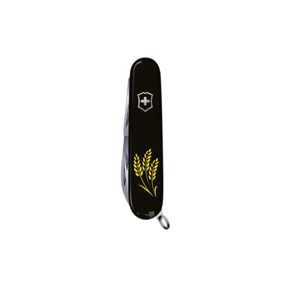 Ніж Victorinox Climber Ukraine Black "Колосся Пшениці" (1.3703.3_T1338u)