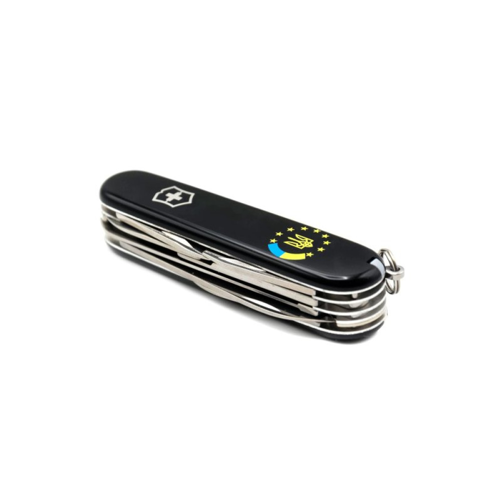Ніж Victorinox Huntsman Ukraine Black "Україна ЄС" (1.3713.3_T1130u)