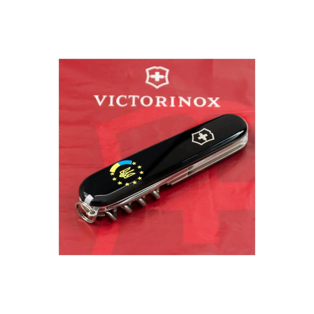 Ніж Victorinox Spartan Ukraine Black "Україна ЄС" (1.3603.3_T1130u)