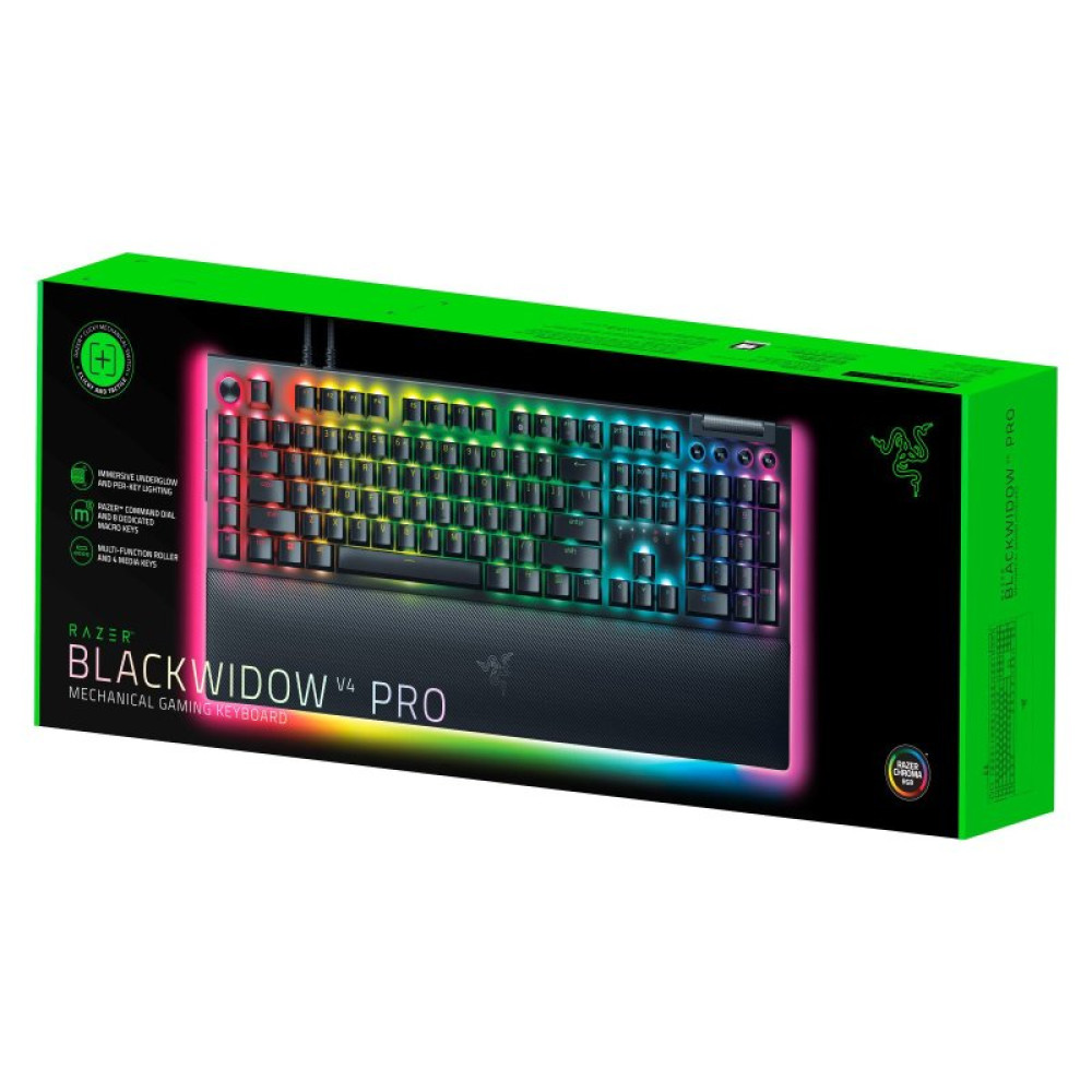 Клавиатура Razer BlackWidow V4 PRO Green Switch USB UA Black (RZ03-04680100-R3M1)