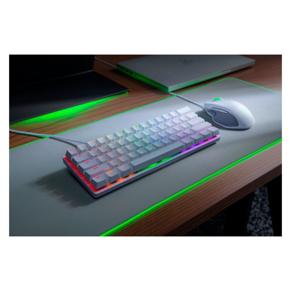 Клавиатура Razer Huntsman mini Mercury Red Switch USB RU White (RZ03-03392200-R3R1)